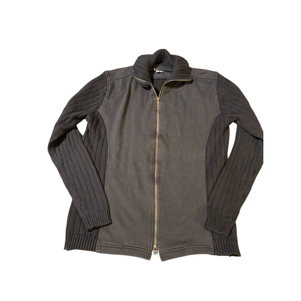 Weekendz off black zip up mandarin collar sweater L